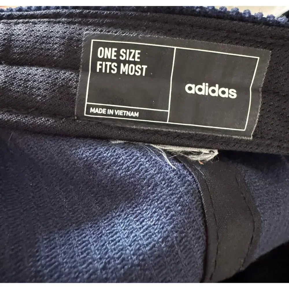 Adidas Corduroy Leather Five-Panel Rope Hat Navy Blue